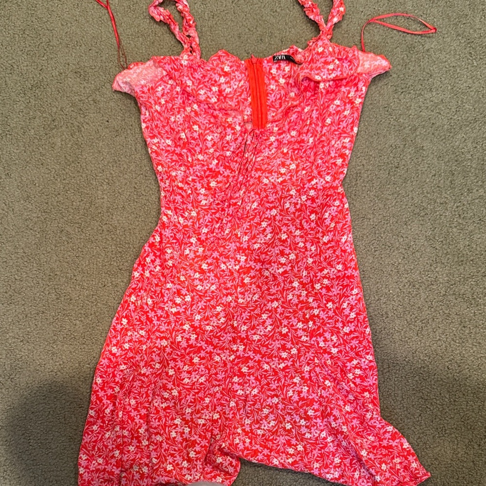 Zara Red Floral Dress